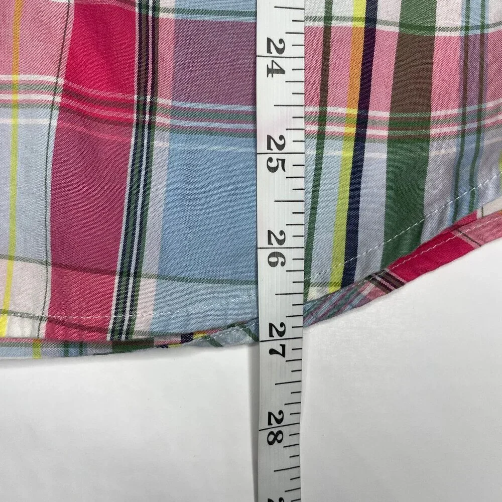 Banana Republic Prepster Plaid Shirt S Pink Blue Green Country Club Core Madras